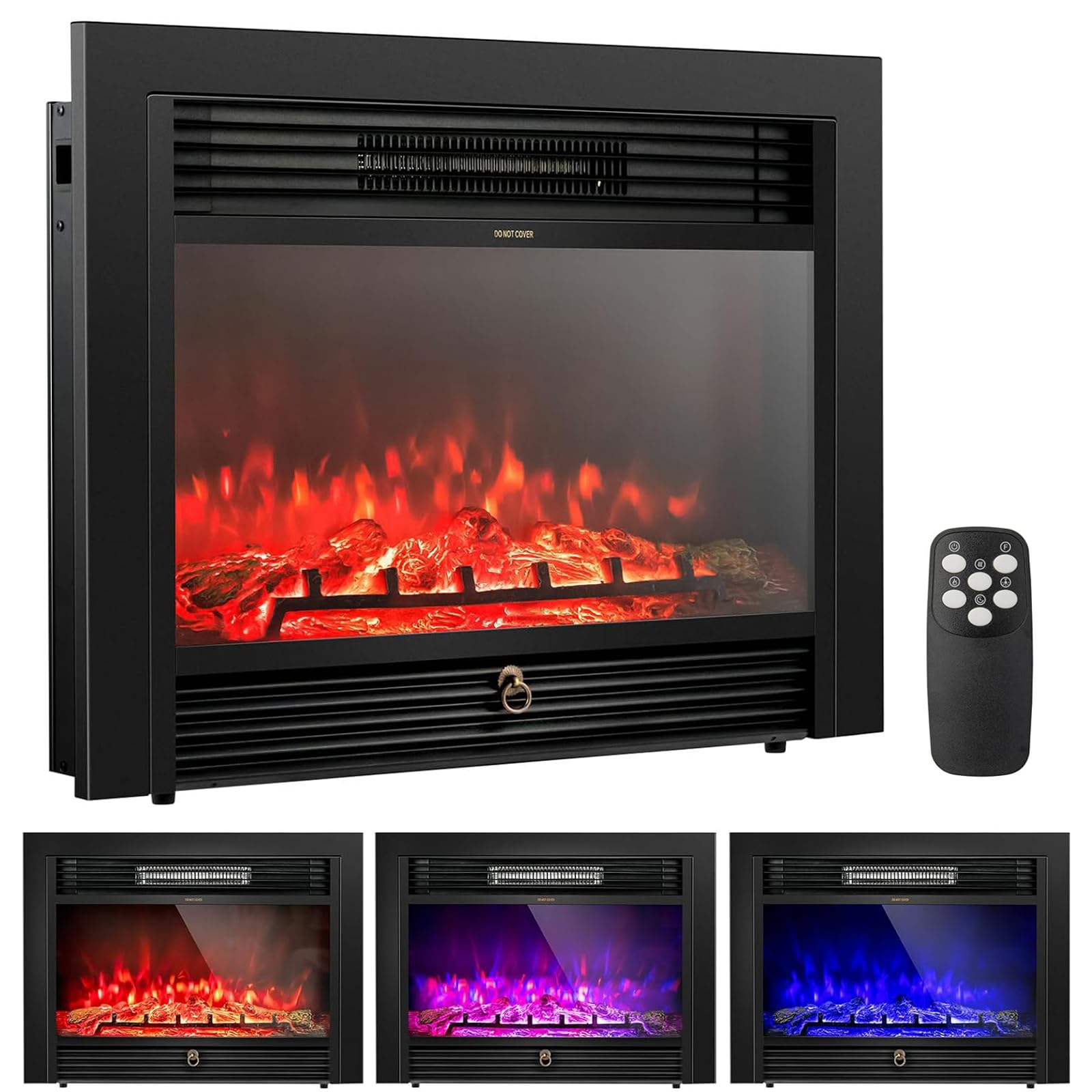 In-Wall Electric Fireplace Insert with Heater