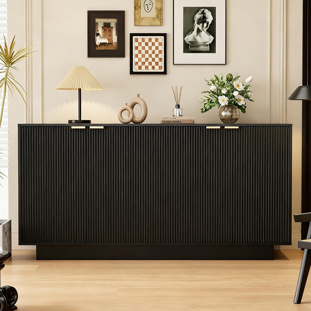 Black Fluted Sideboard