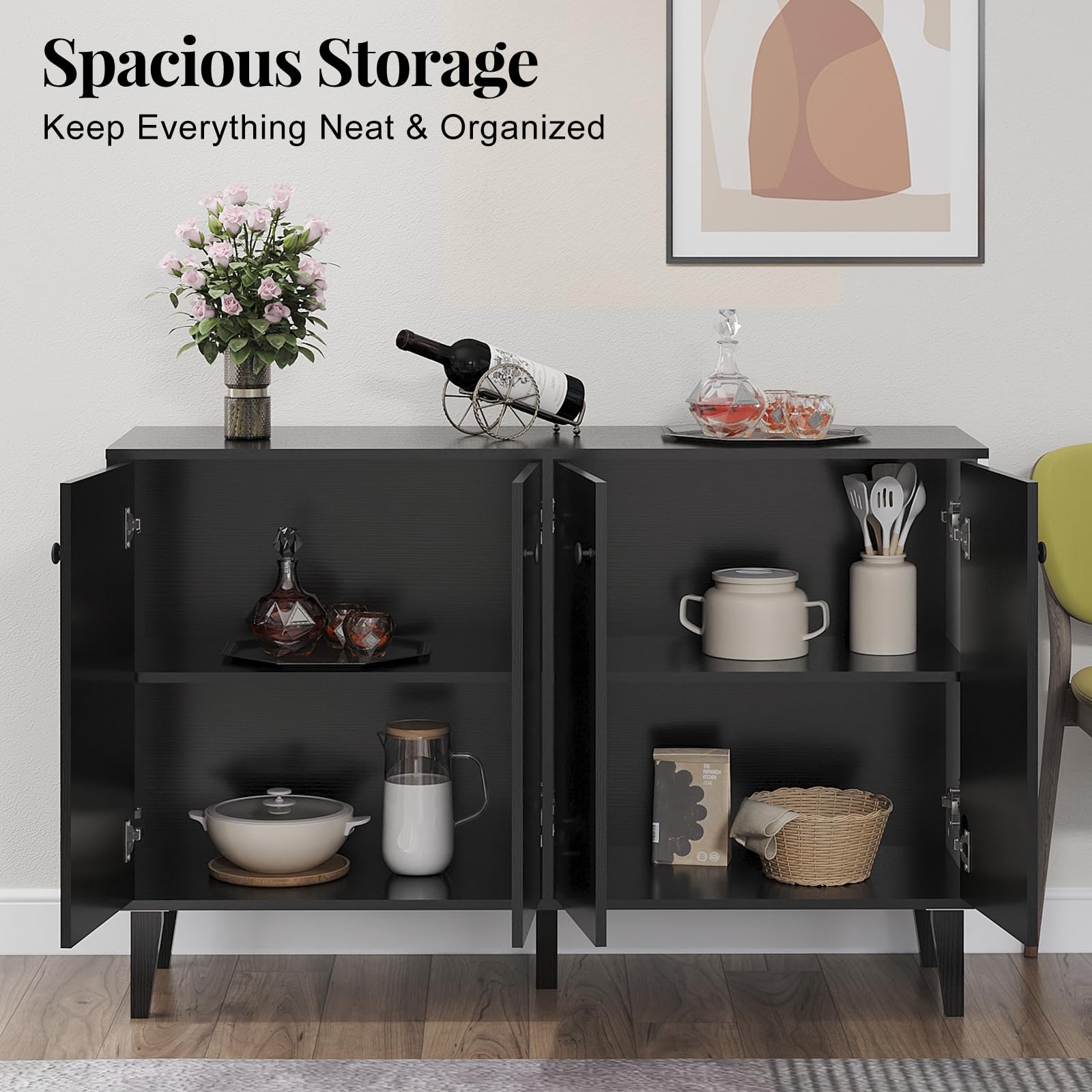 Sideboard Buffet Cabinet with 4 Doors