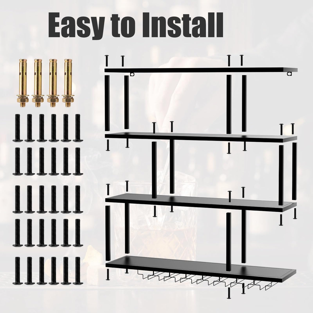 LED Wall-Mounted Wine Rack
