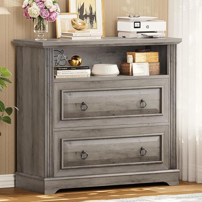 2-Drawer Lateral File Cabinet with Printer Stand