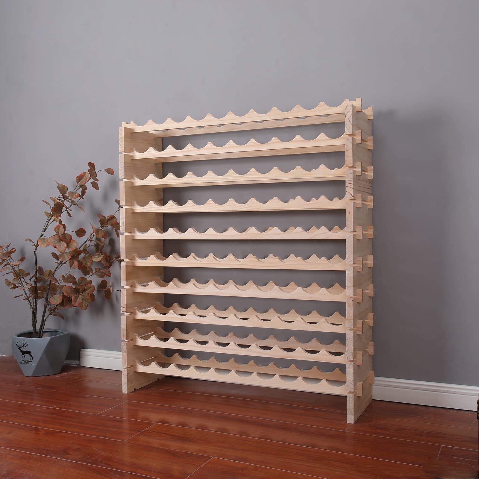 Freestanding Wooden Wine Rack