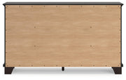 Signature Design by Ashley Covetown Contemporary 7 Drawer Dresser with Safety Stop for Bedroom, Dark Brown