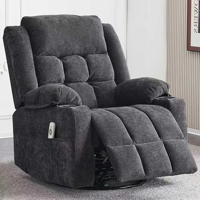 Power Swivel Rocker Recliner Chair with Massage & Heat