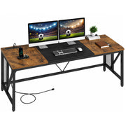 Industrial Computer Desk with Power Outlets