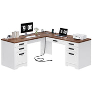 L-Shaped Lift-Top Executive Desk