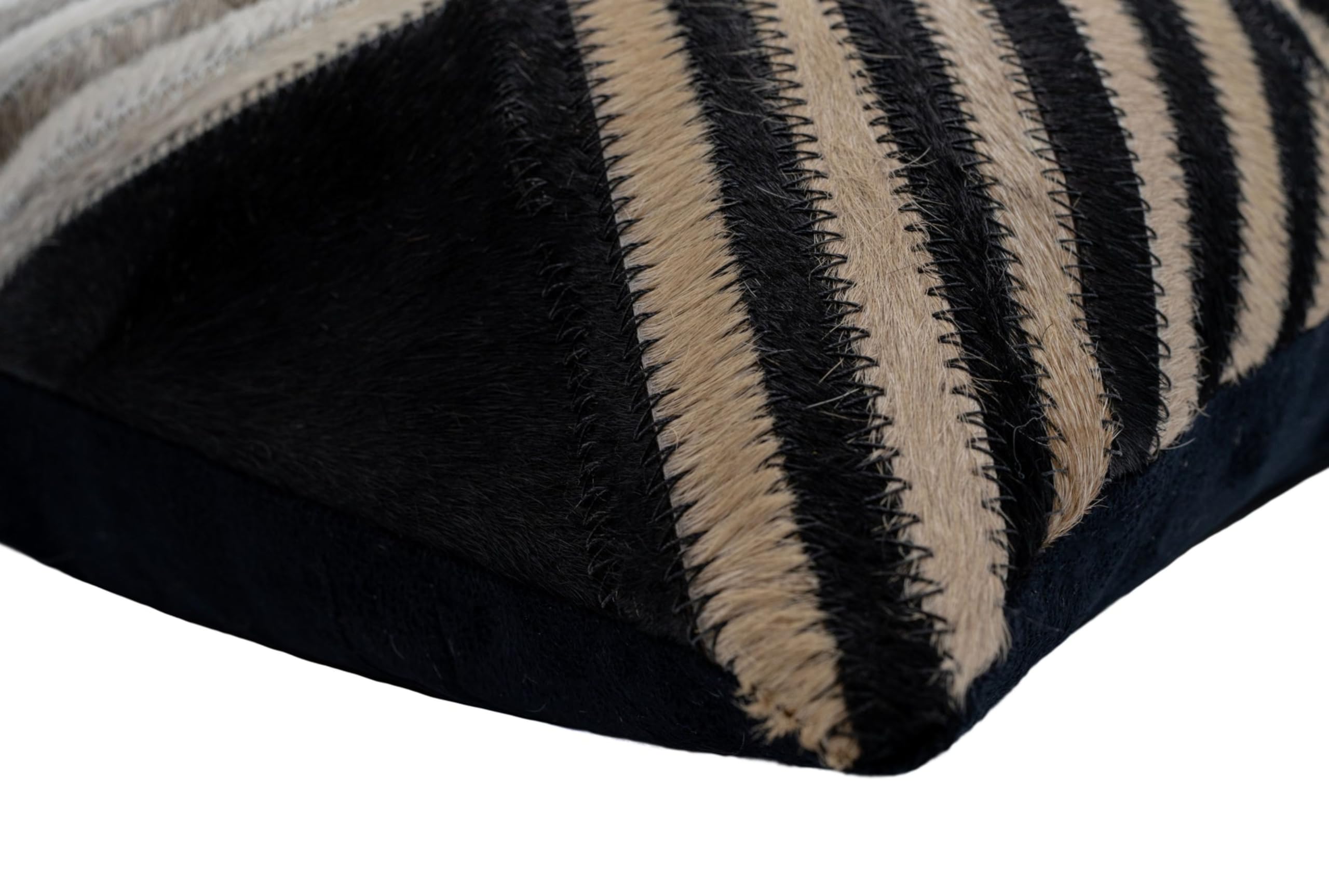 CANVELLO Genuine Cowhide Leather Decorative Throw Pillows - Handmade Patchwork Accent Pillows for Sofa, Couch, Chair - Southwestern Feather Down Insert Included (Set of Two (18"x18" + 16"x24"))
