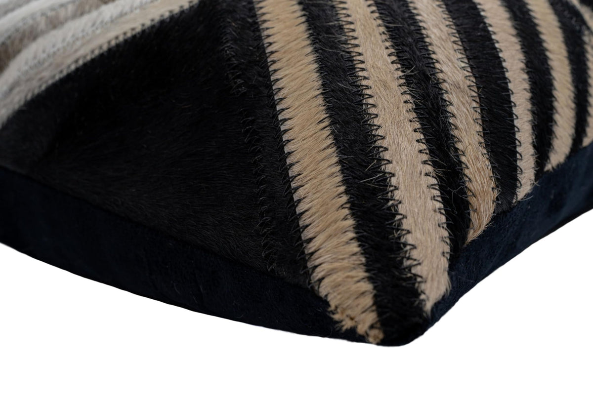 CANVELLO Genuine Cowhide Leather Decorative Throw Pillows - Handmade Patchwork Accent Pillows for Sofa, Couch, Chair - Southwestern Feather Down Insert Included (Rectangular (16"x24"))
