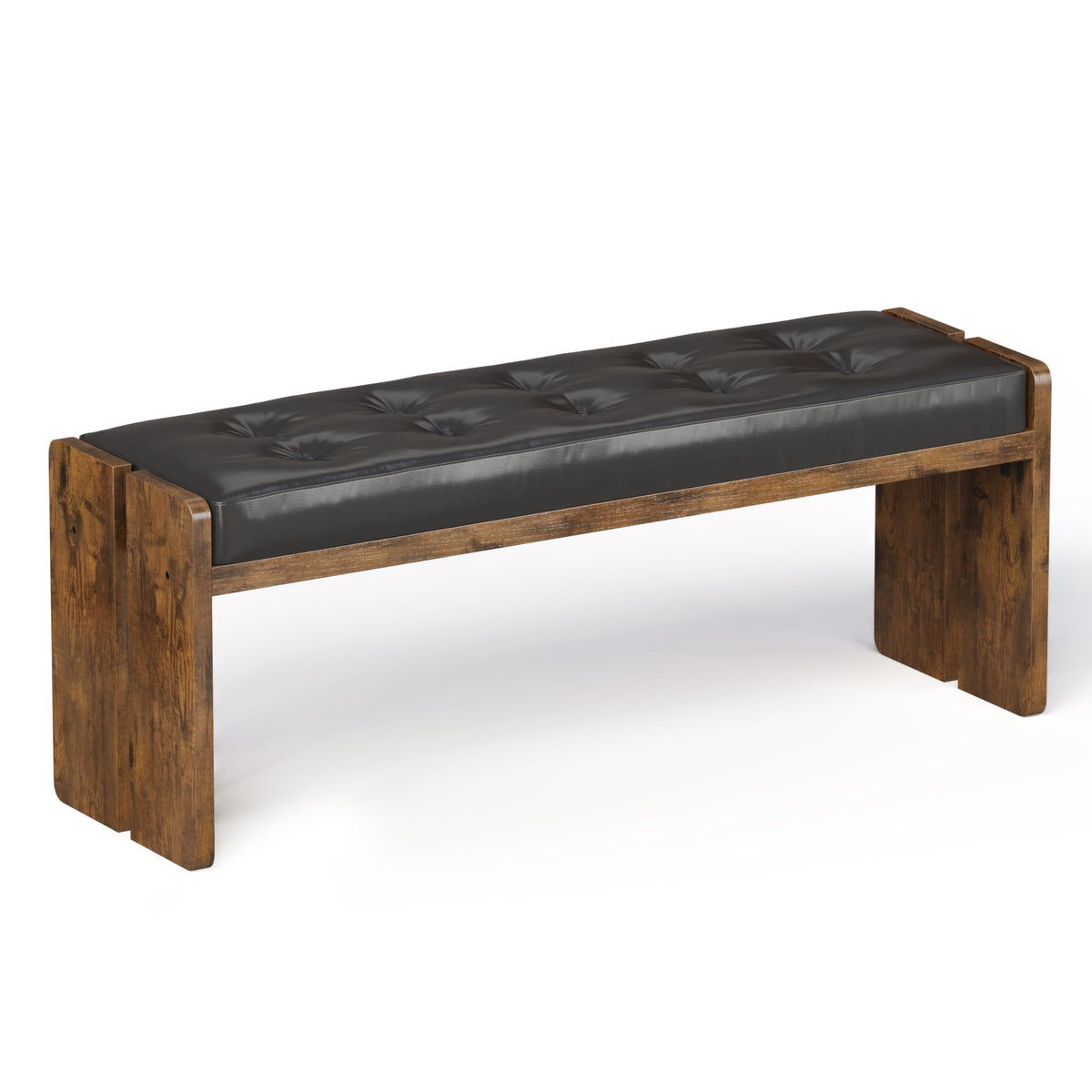 Faux Leather Upholstered Dining Bench