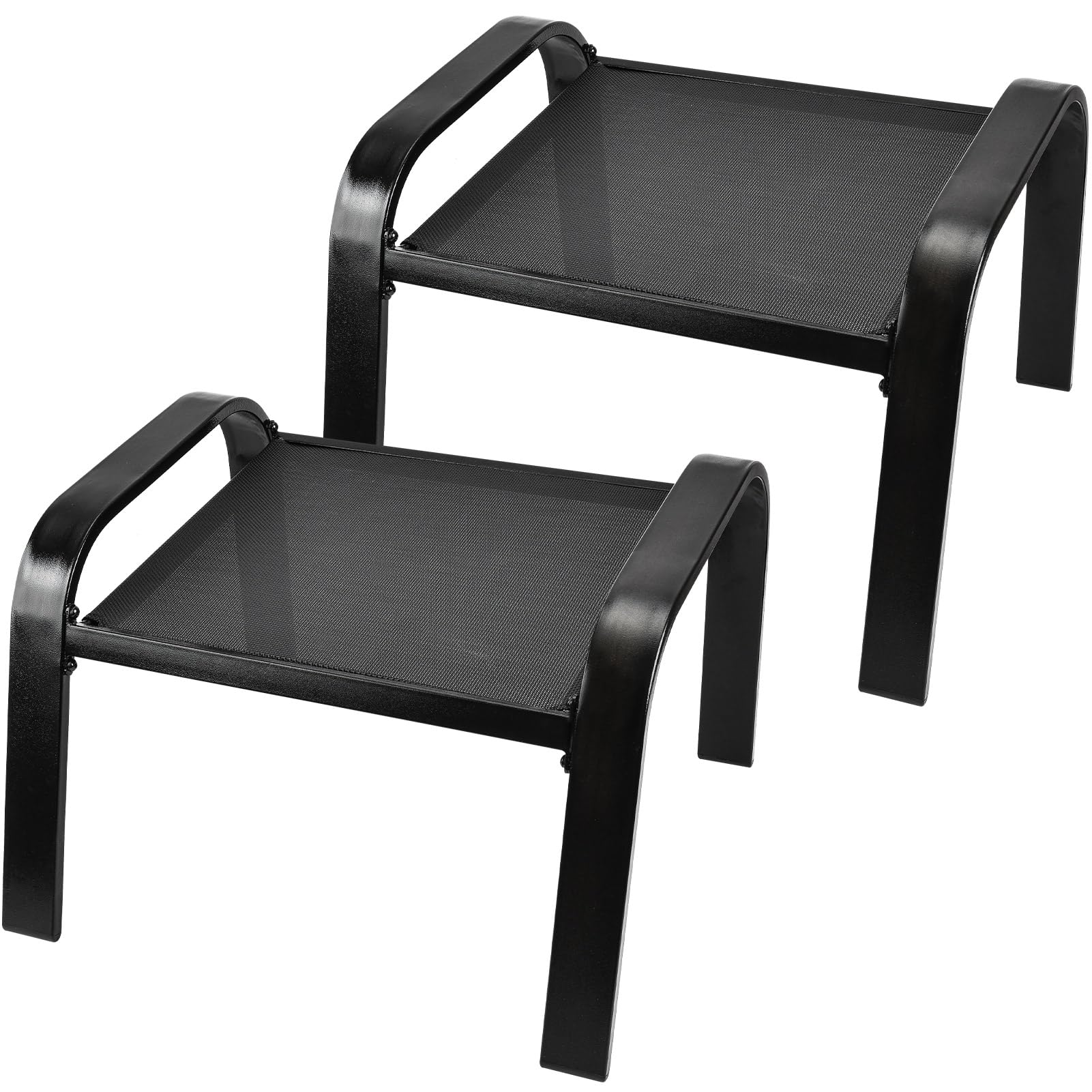 Outdoor Footstools with Cushion Set of 2