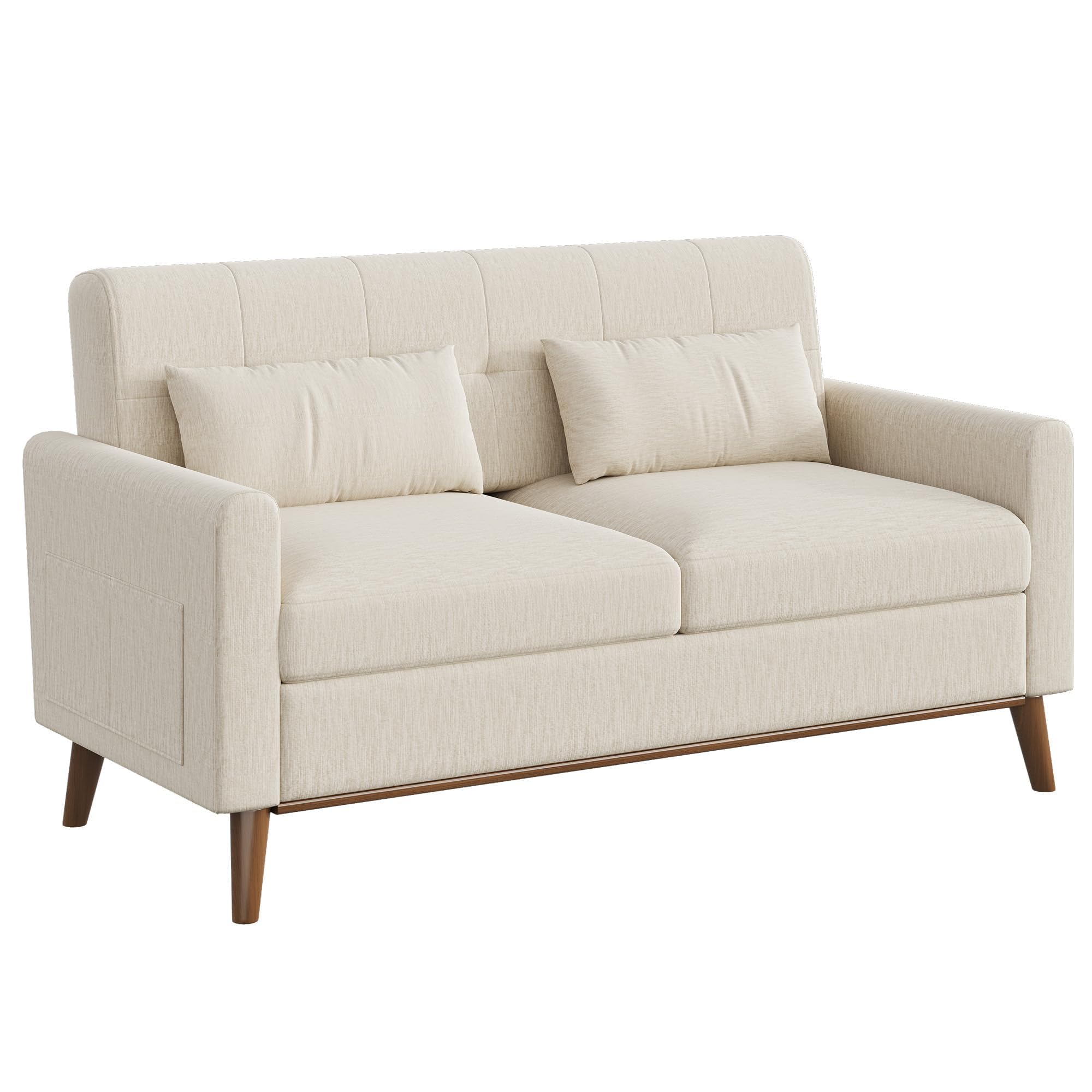 62" Button-Tufted Loveseat Sofa