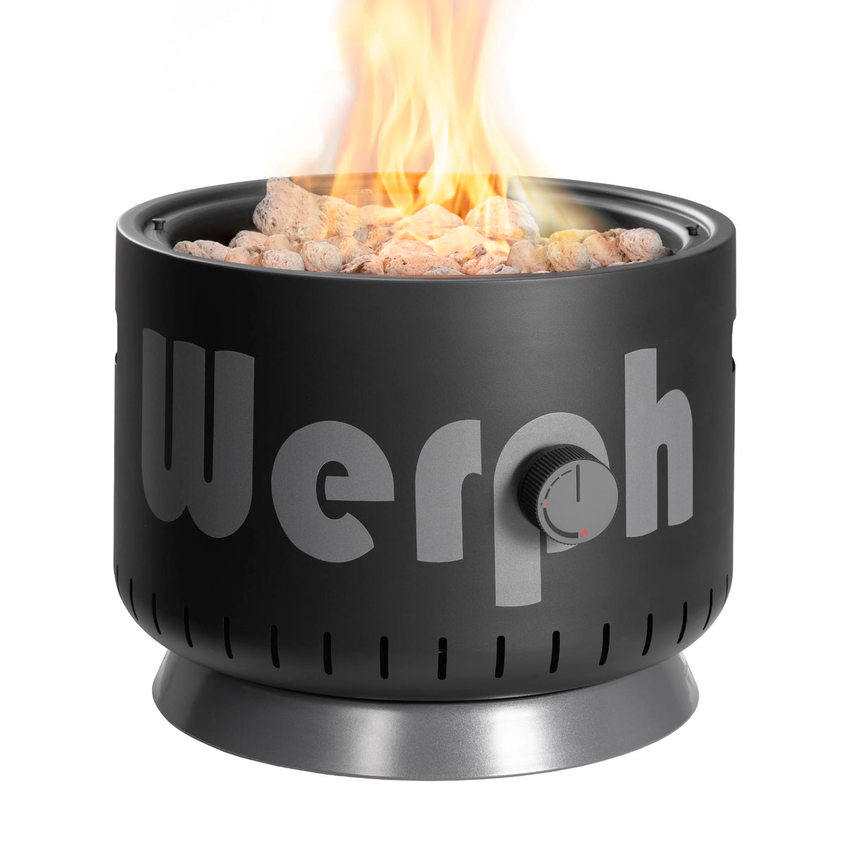 Werph 17‑Inch Portable Propane Fire Pit for Camping, 58,000 BTU, Black