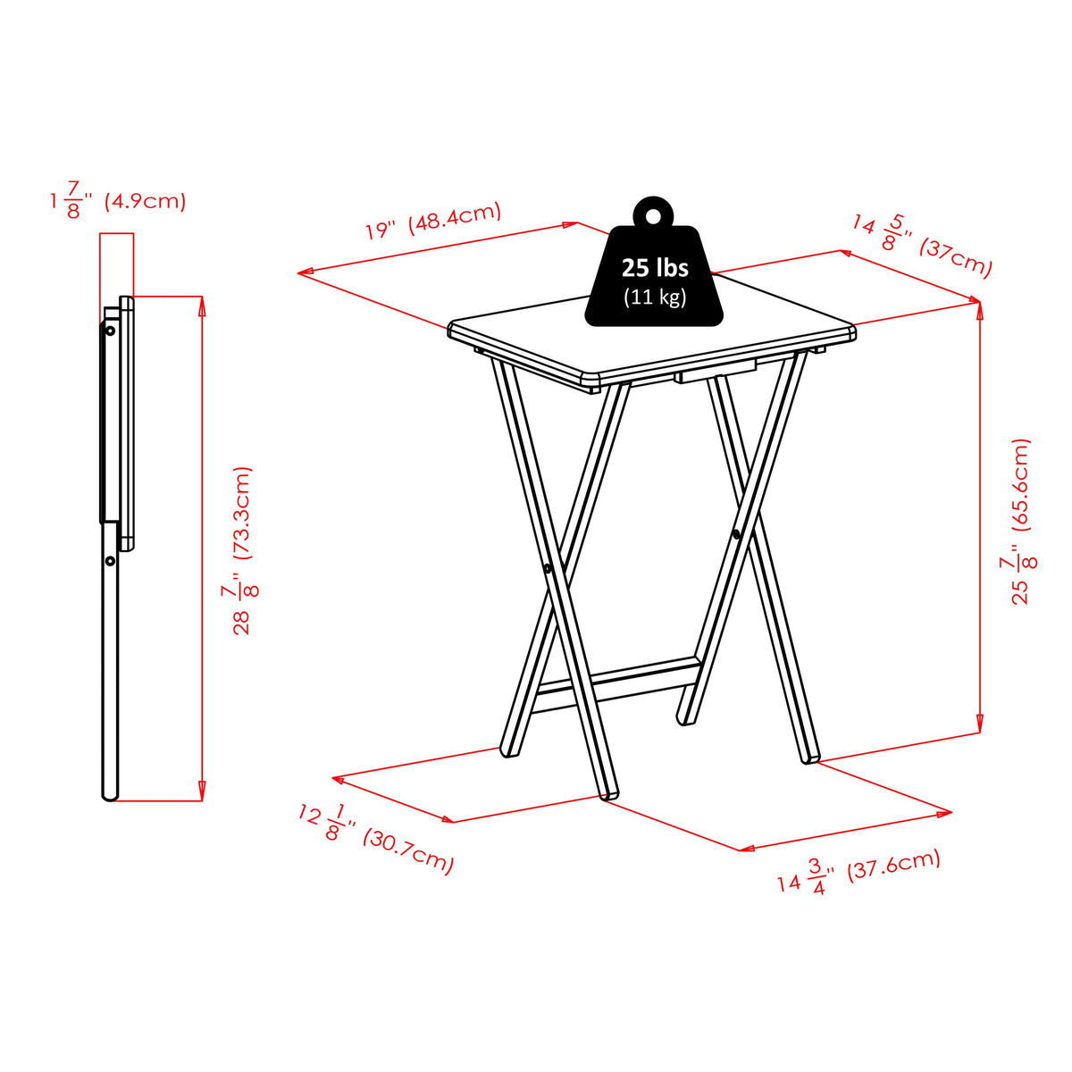 Folding Snack Tables with Rolling Stand