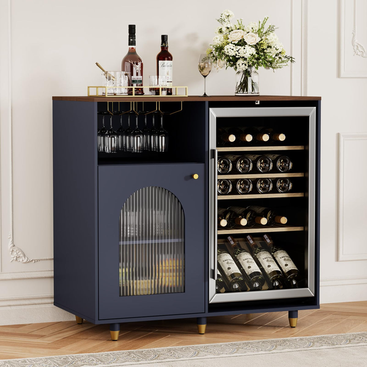 Arched Glass Bar Cabinet