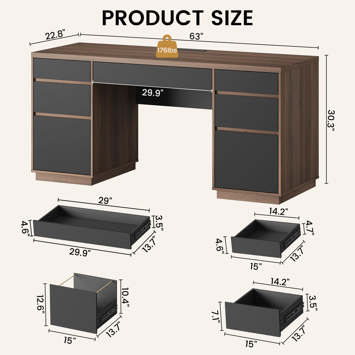 Executive Desk with Power Outlets