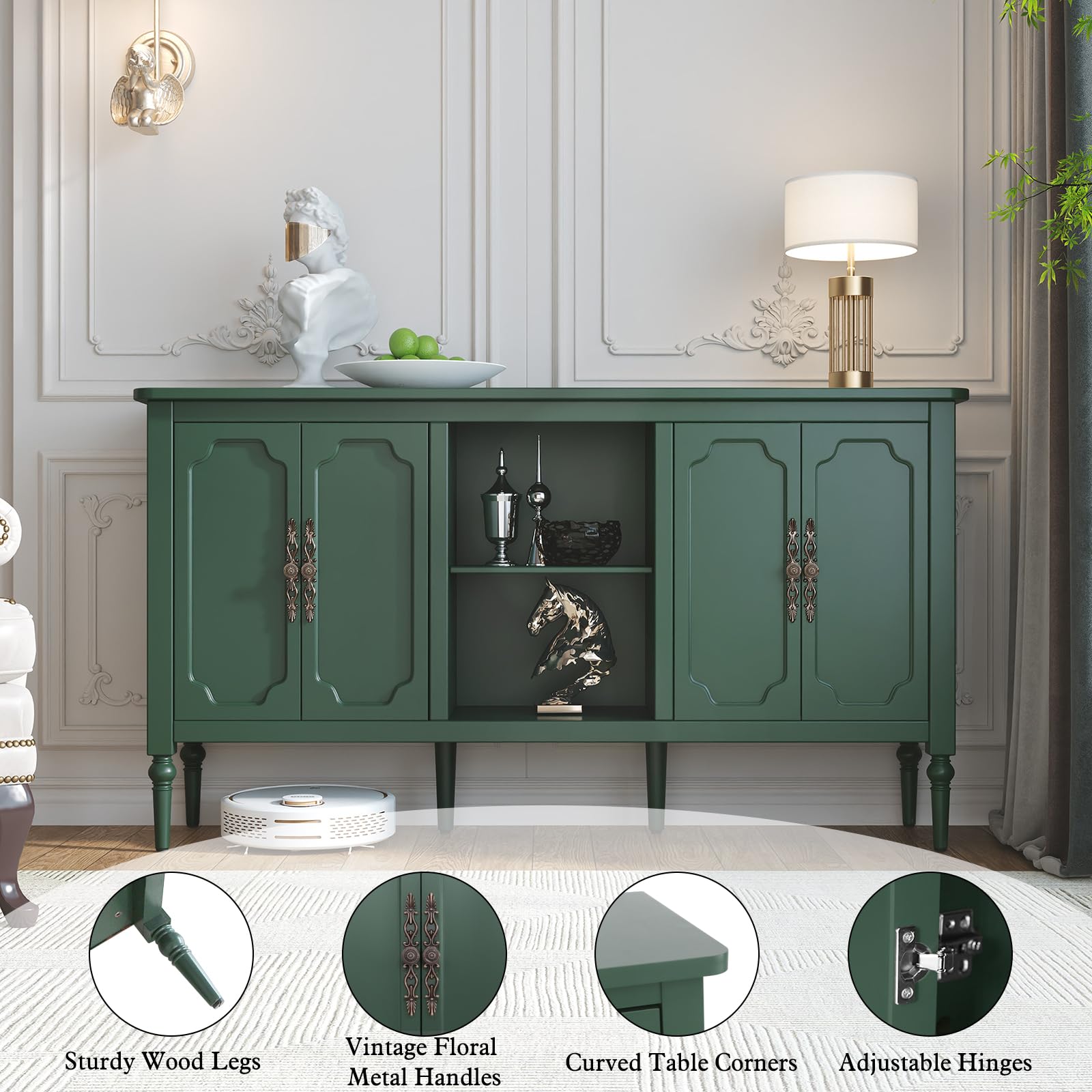 59" Buffet Sideboard Cabinet with 4 Doors
