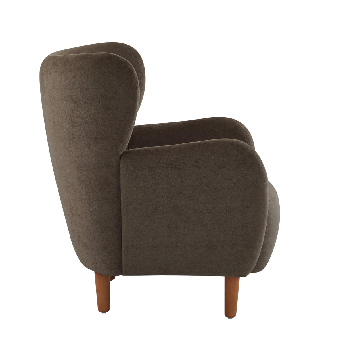 Christopher Knight Home Dolly Mid-Century Modern Velvet Upholstered Wingback Club Chair, Living Room Lounge Chair for Relaxation, Reading Armchair, Solid Wood Living Room Accent Chair, Dark Brown