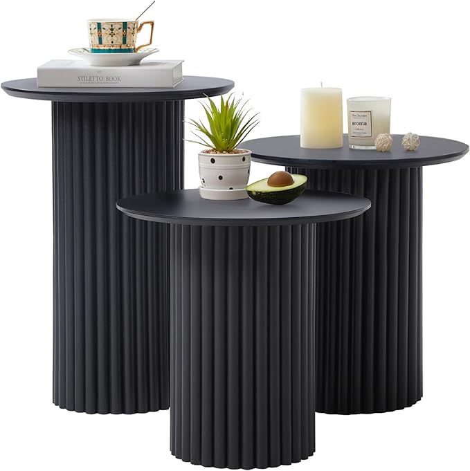 Round Nesting Coffee Table Set of 3