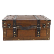 Vintage Wooden Storage Trunk with Hinged Lid