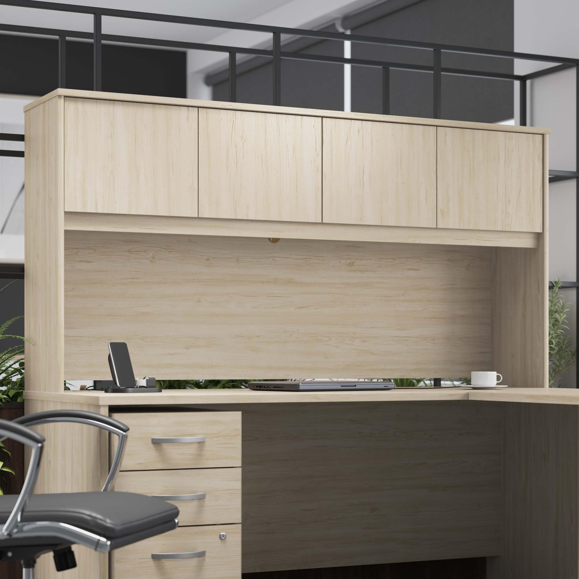 72W Desk Hutch – Black Walnut