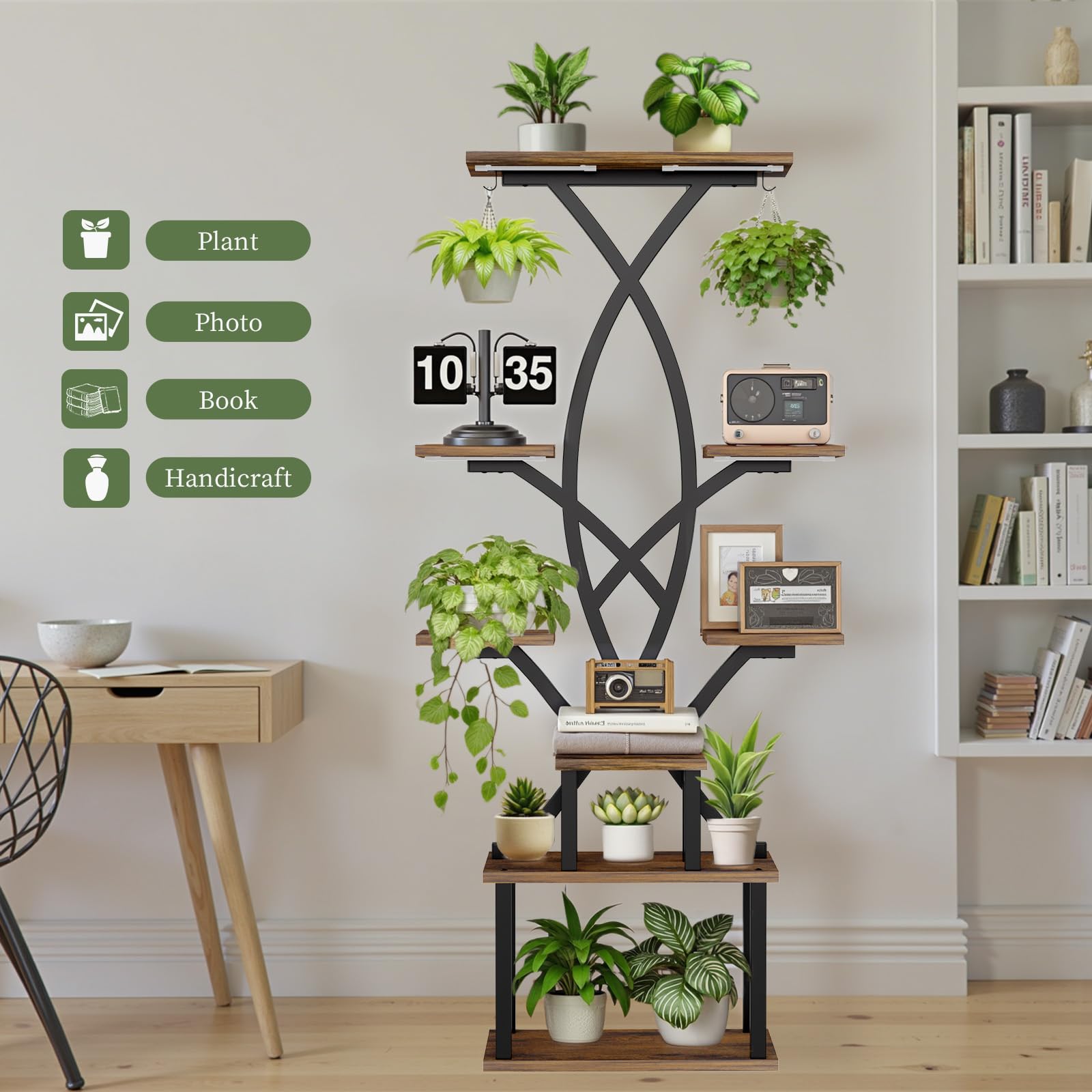 Tiered Plant Stand with Grow Lights
