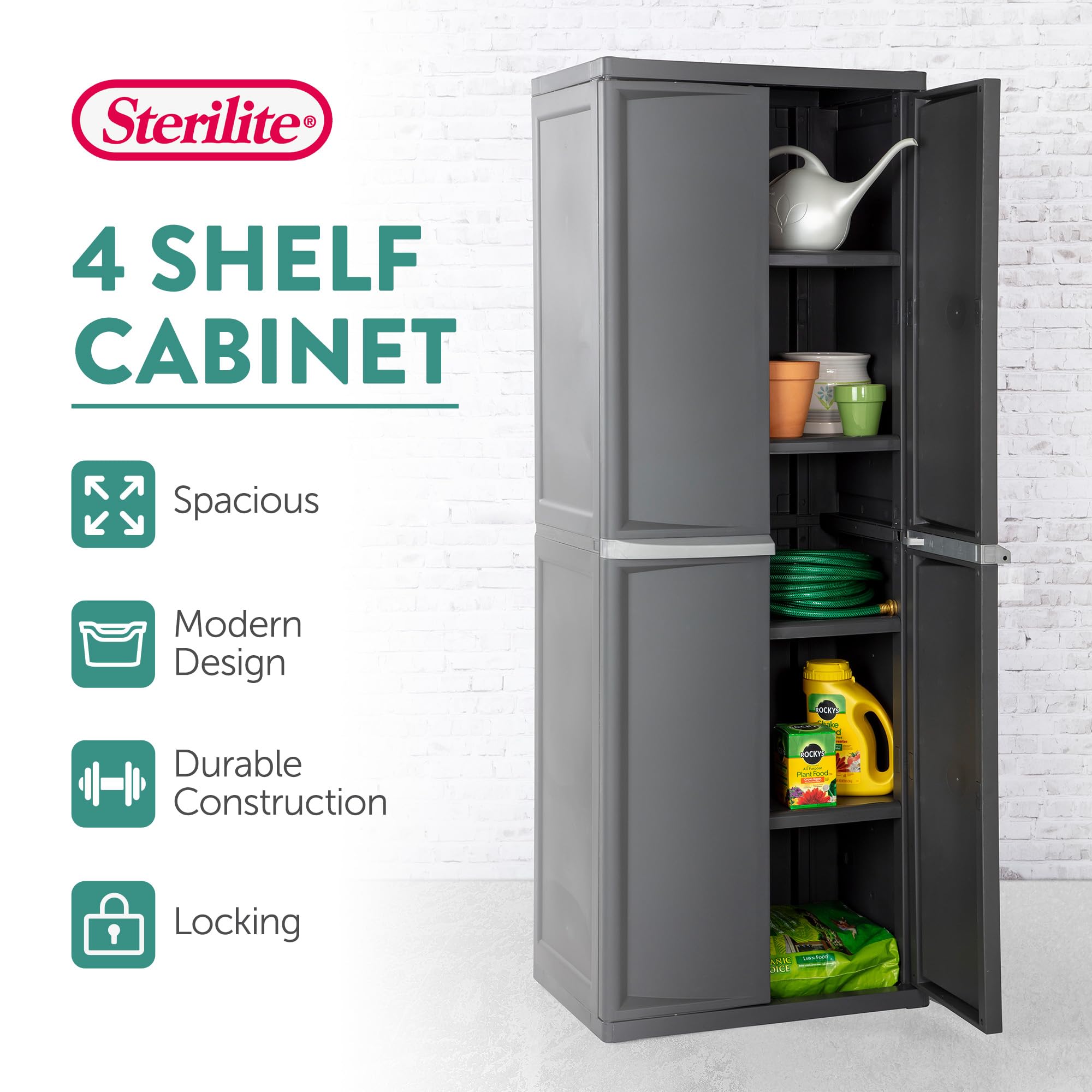 4-Shelf Plastic Storage Cabinet