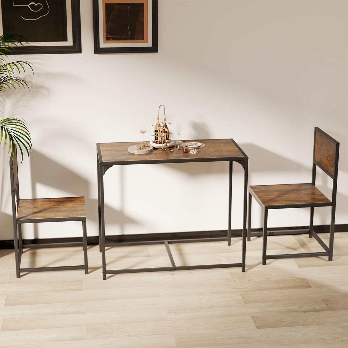 3-Piece Industrial Dining Set