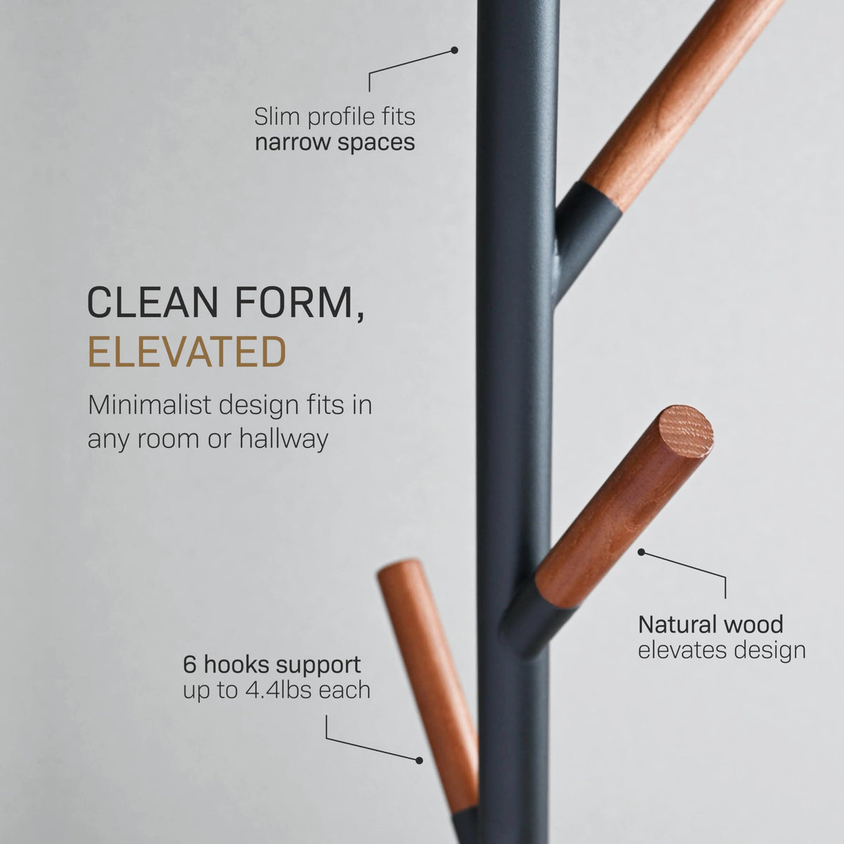 Black Freestanding Coat Rack