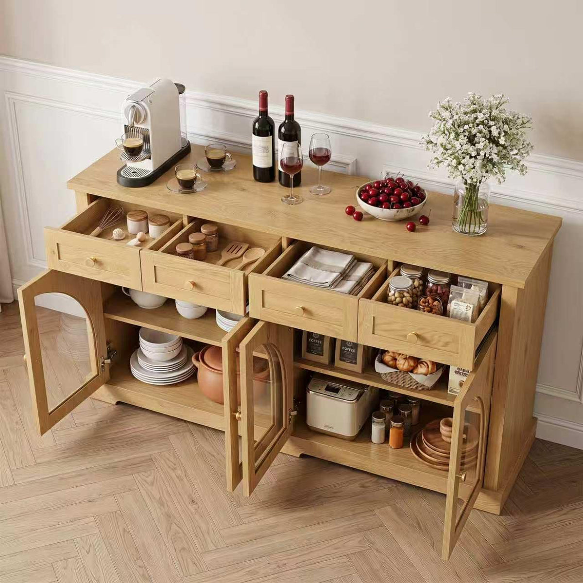 Arched Glass Door Sideboard