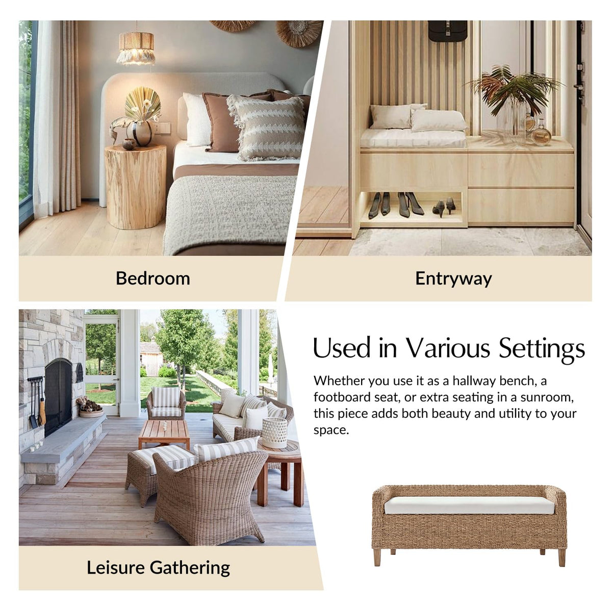 Woven Storage Bench