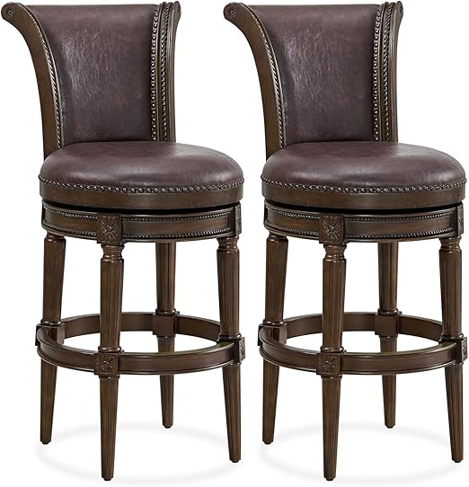 Runyan 31" Swivel Bar Stool with Vegan Leather Seat