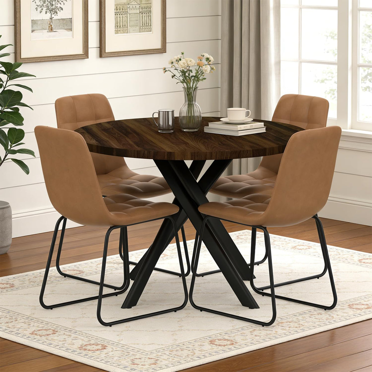 Round Dining Table Set for 4