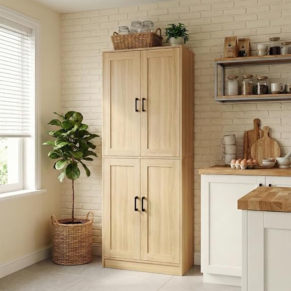 Tall Kitchen Pantry Cabinet with Adjustable Shelves