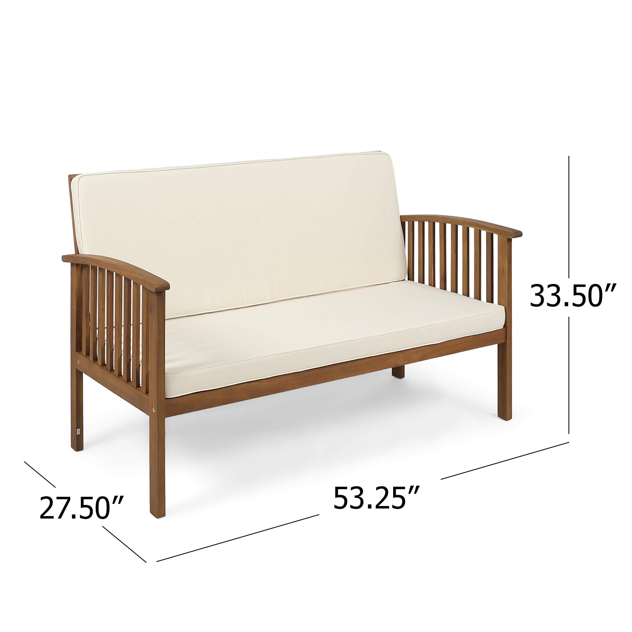 Outdoor Acacia Wood Loveseat