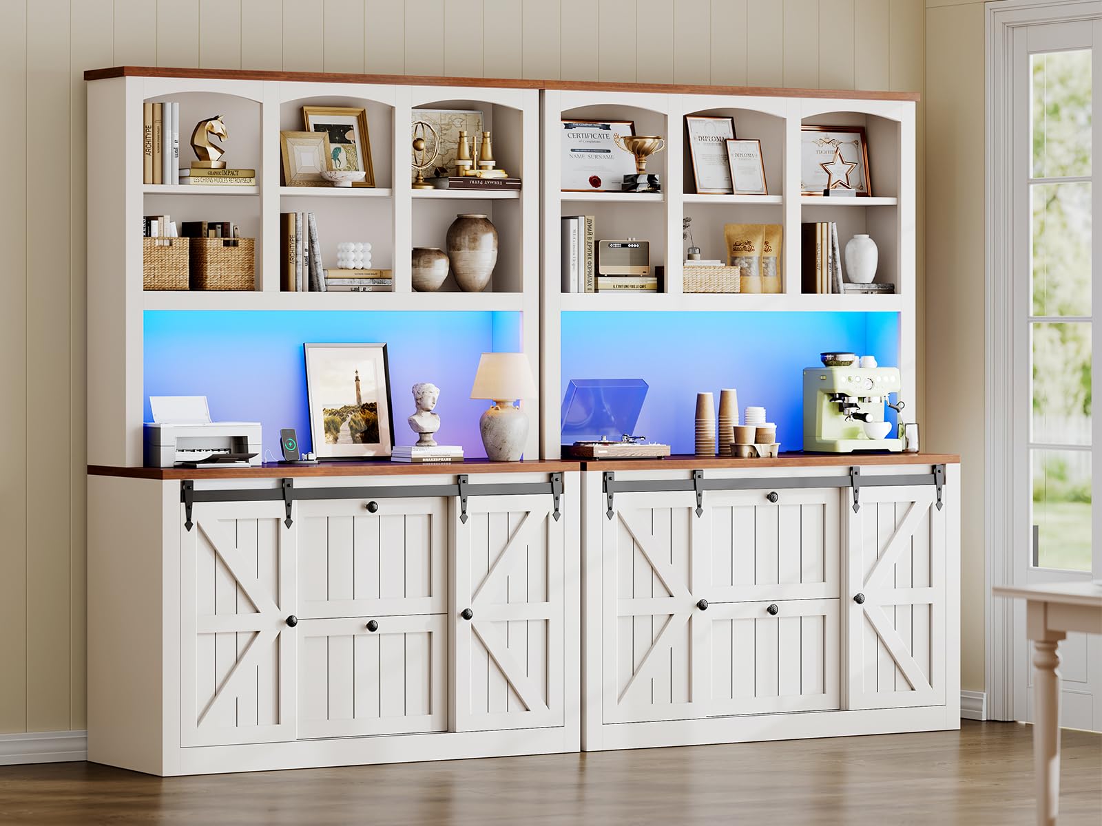 2-Drawer File Cabinet with Power Strip & LED Lights