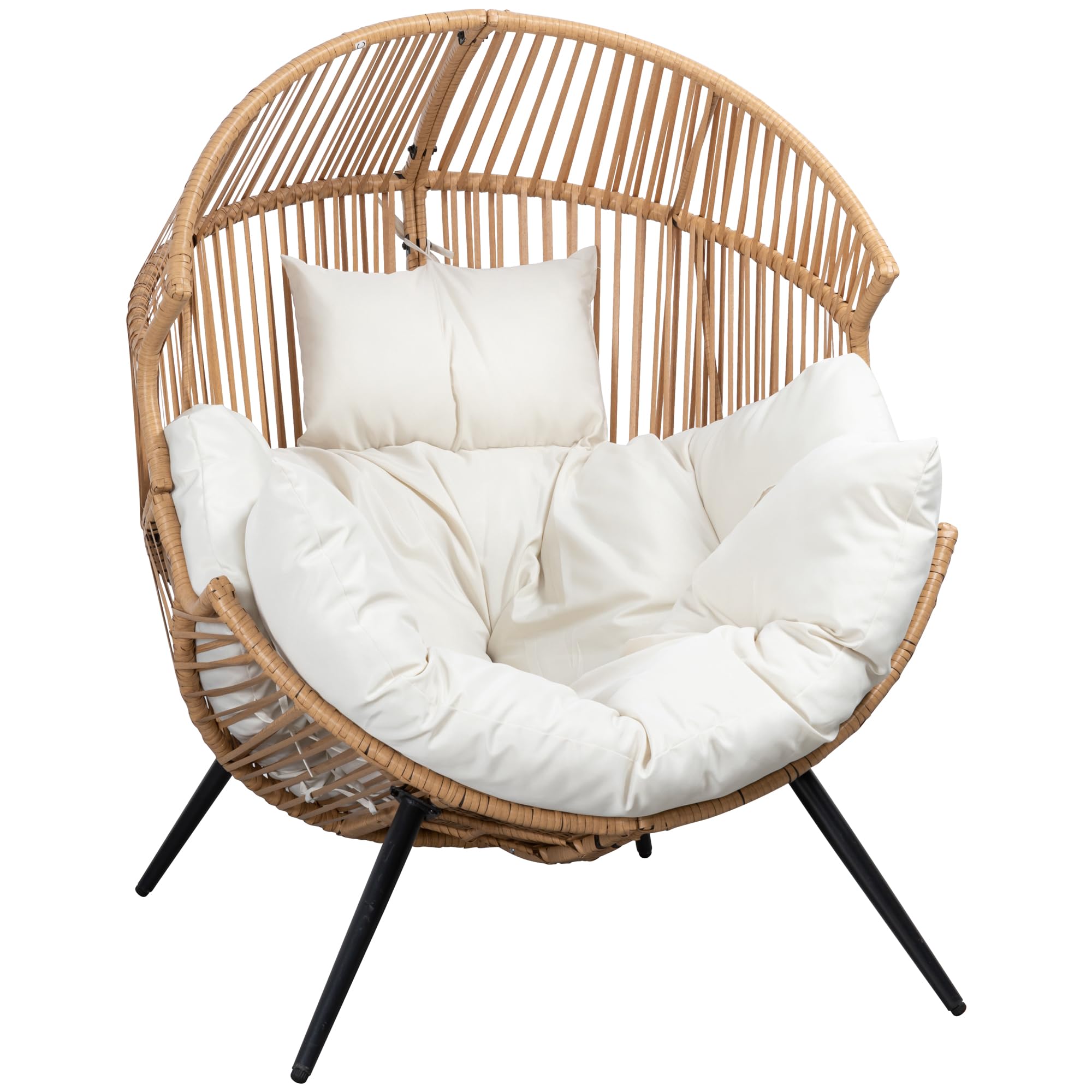 Wicker Egg Chair – Outdoor & Indoor Rattan Patio Chair with Cushion