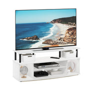 Furinno Jaya 4-Tier TV Stand for TV up to 55 Inch, White