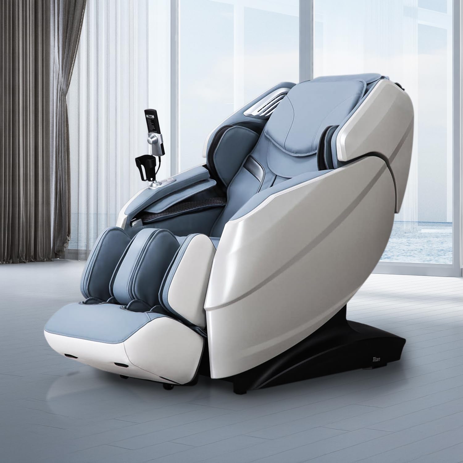 Titan Rejūv 4D l Full Body Massage Chair l Soothing Heating Therapy l Stretching Program l Intelligent Health Detection l Ai Series l Voice Recognition l Zero Gravity Reclining l Space Saving (Blue)