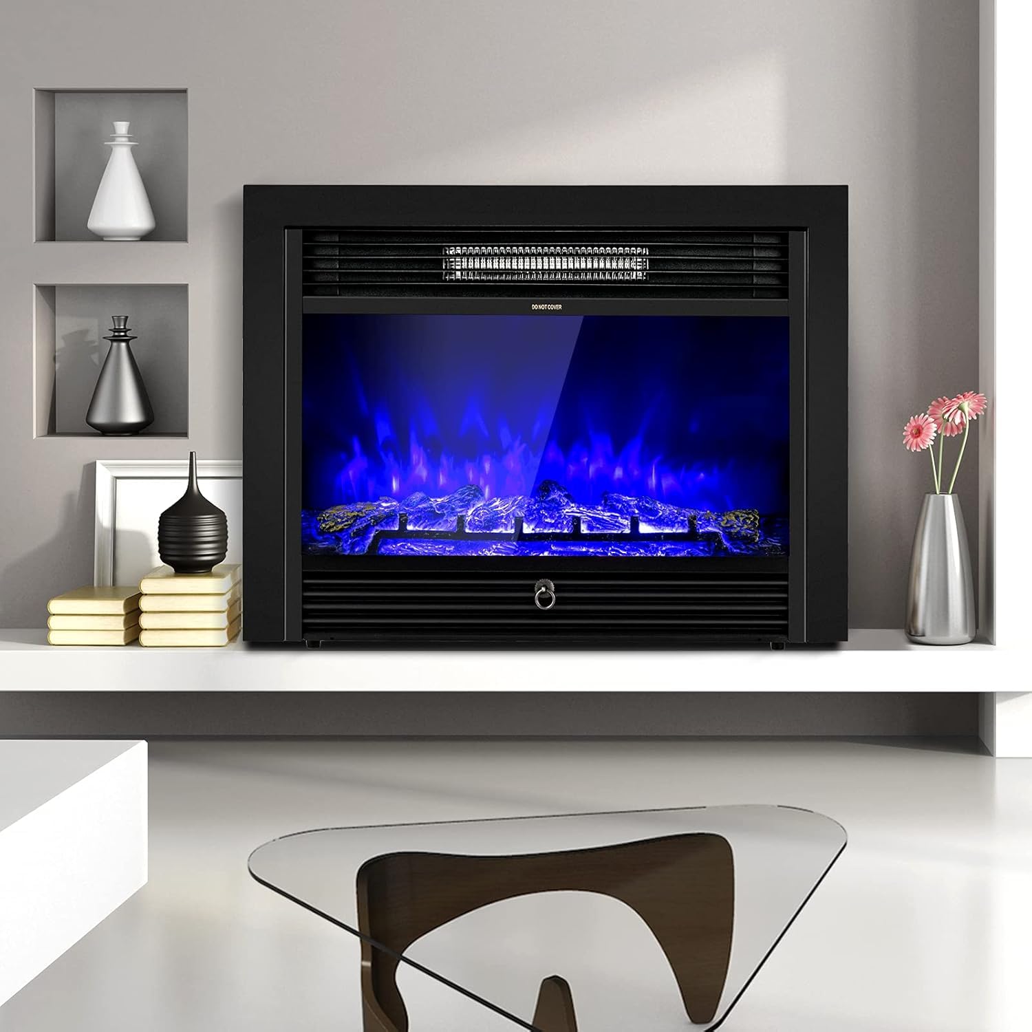 In-Wall Electric Fireplace Insert with Heater