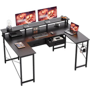 Pamray 55 Inch Gaming Desk with Drawers U Shaped Large Computer Desk