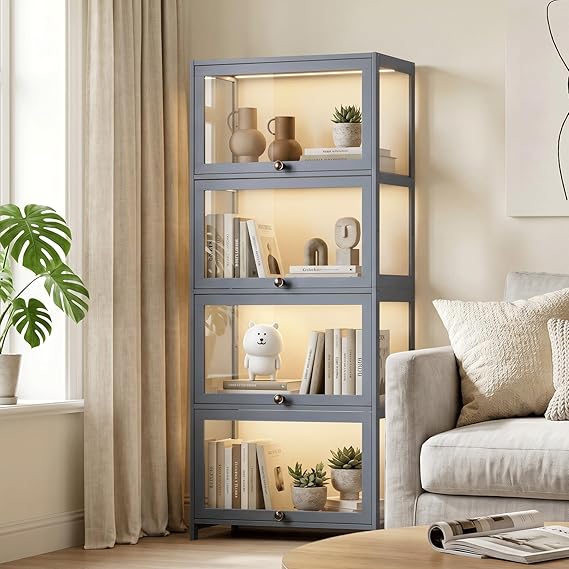 5-Tier Curio Display Cabinet with Acrylic Doors