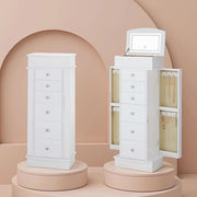 Jewelry Cabinet with LED Mirror & 6 Drawers