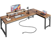 Reversible L-Shaped Desk with Charging Station