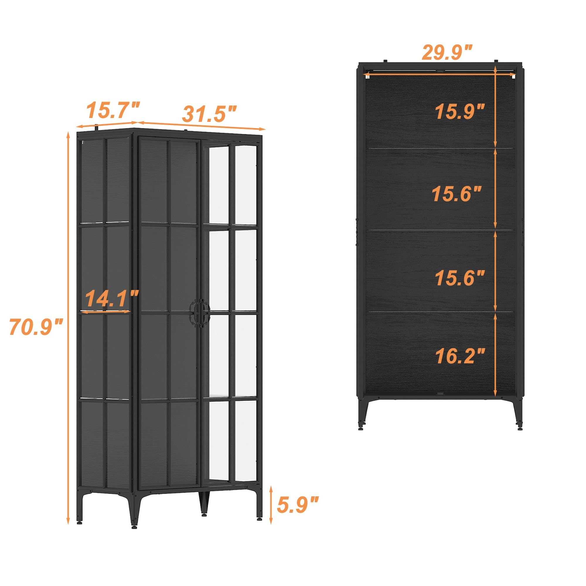 Glass Display Cabinet with LED Lighting