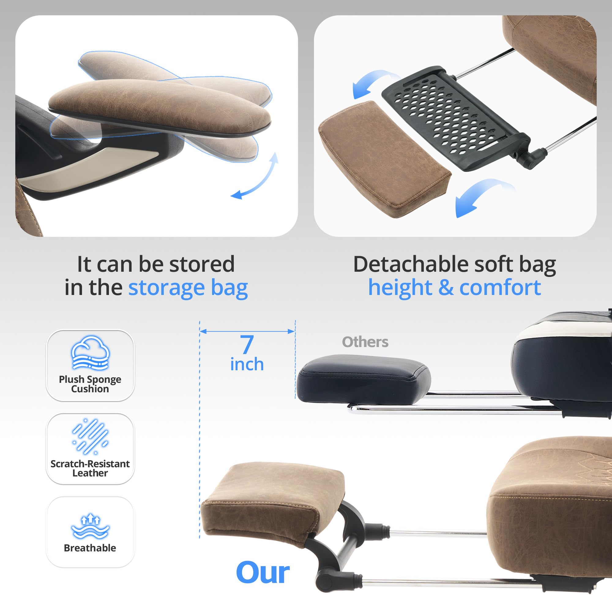 Ergonomic Gaming Chair with Footrest & Lumbar Support