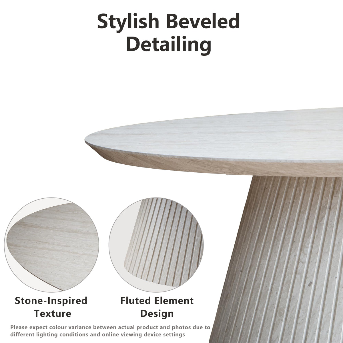 Oval Faux Stone Coffee Table