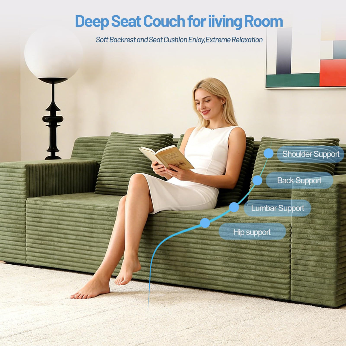 Corduroy Floor Loveseat