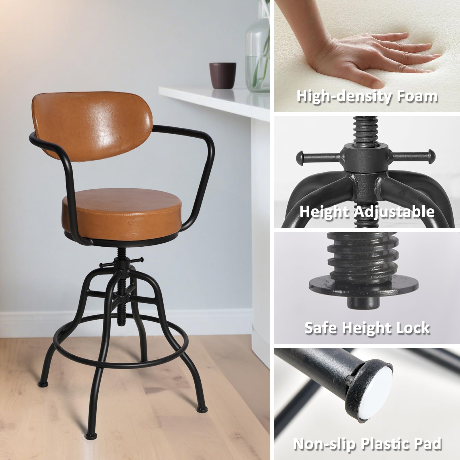 3-Piece Industrial Bar Table & Stool Set
