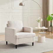 Beige Linen Accent Chair
