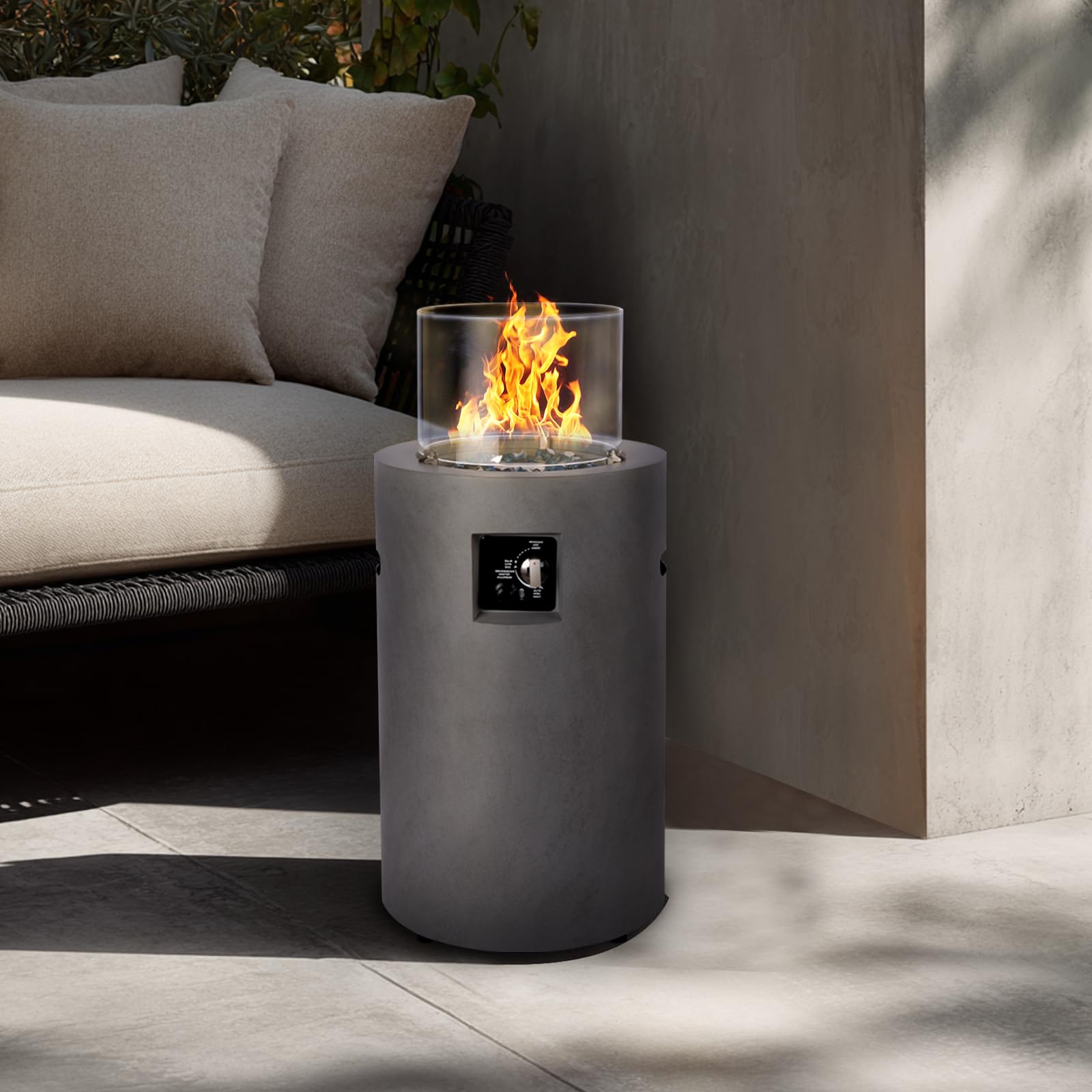 Propane Fire Column with Side Table